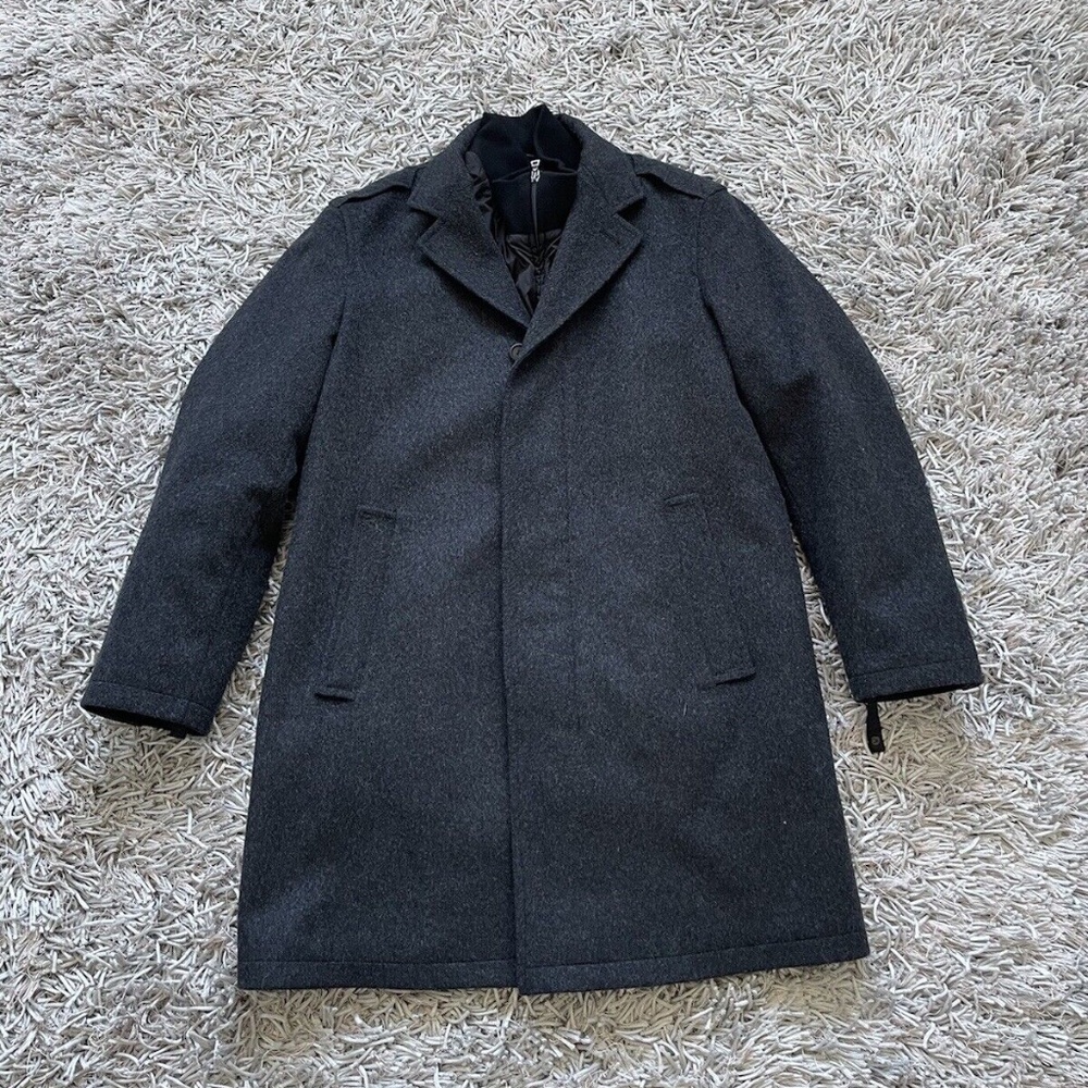 Prada Jacket Wool Black / Grey 3-1 SGV810 Sz 48 US 100% Authentic